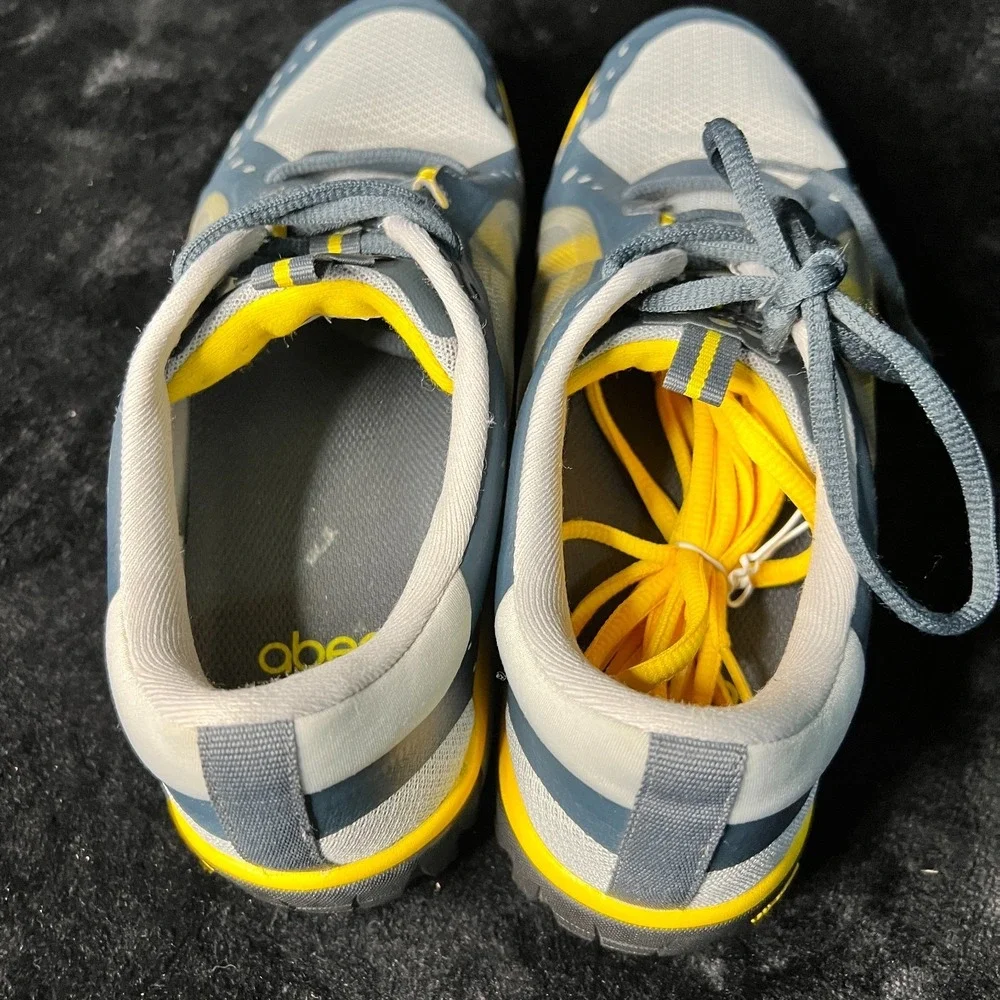 Abeo Armus Womens 8.5 M Running Shoes Gray Gold Low Top Lace Up Athletic Sneaker